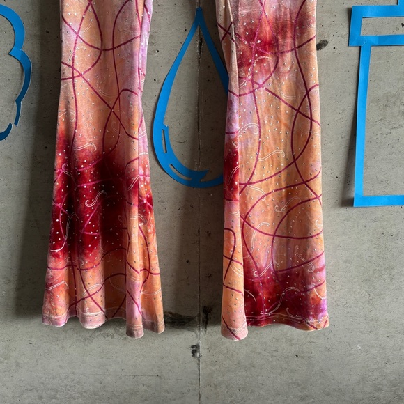 I’m Sorry by Petra Collin Velvet Embellished Tie-Dye Flare Leg Lounge Pants - Picture 4 of 11